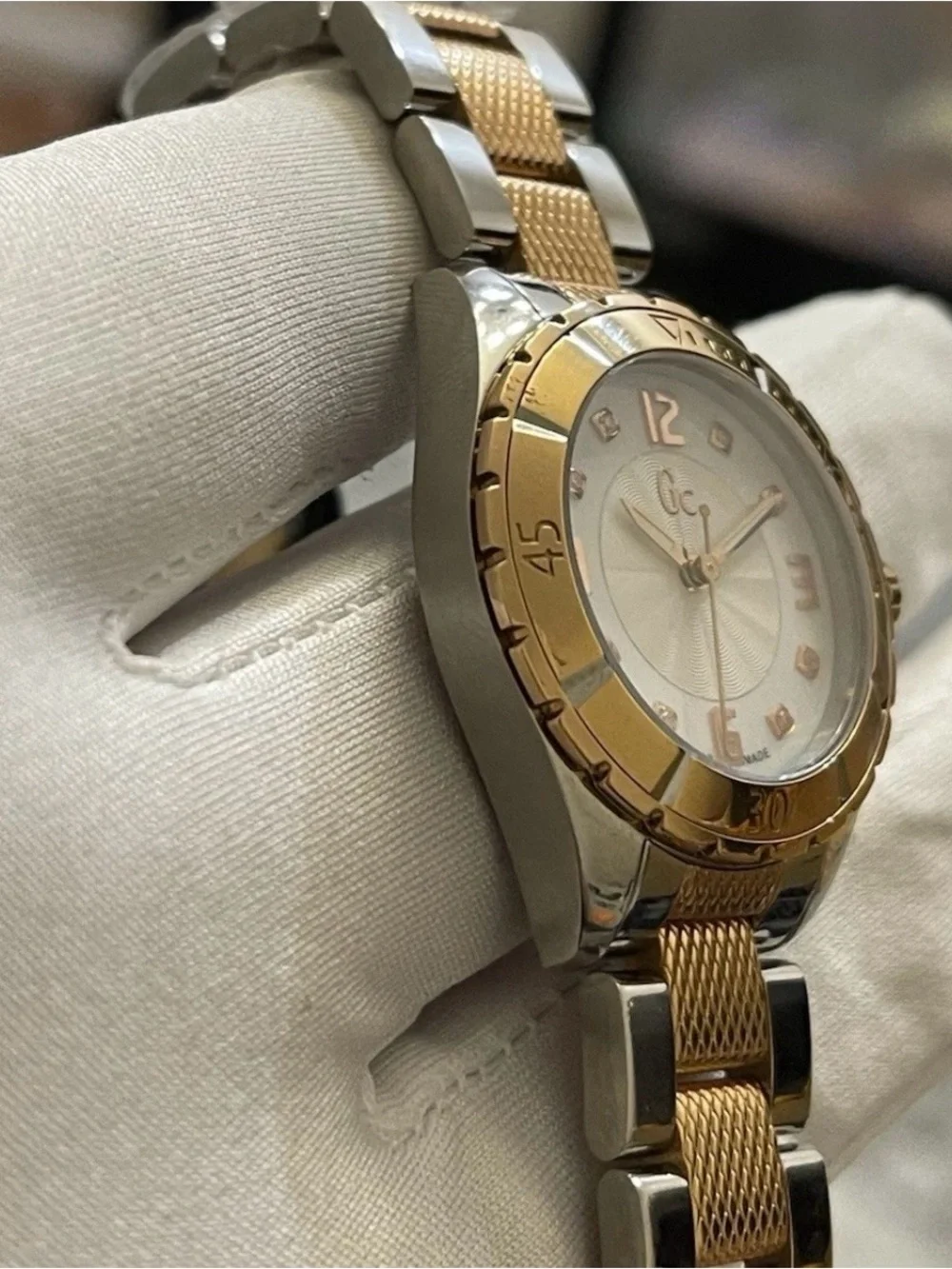 GC Guess Collection C68103 / X68103 Ladies Two Tone Diamond Dial Swiss Watch
